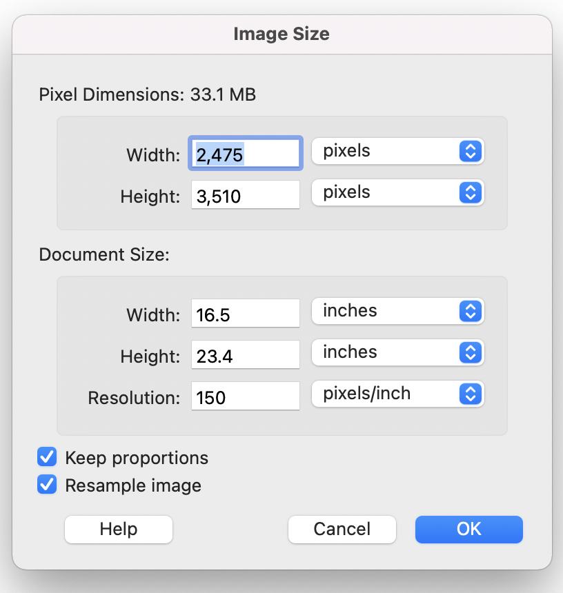 Canvas size - checking it using Image Size