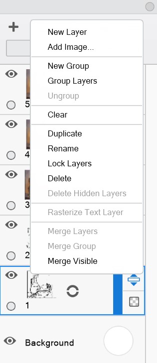 Layer menu icon in the Sketchbook Layer Editor