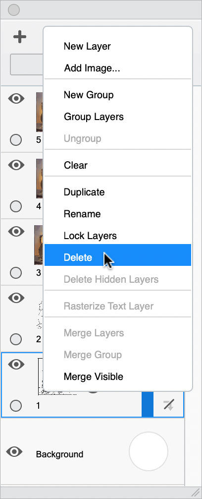 Layer menu icon in the Sketchbook Layer Editor