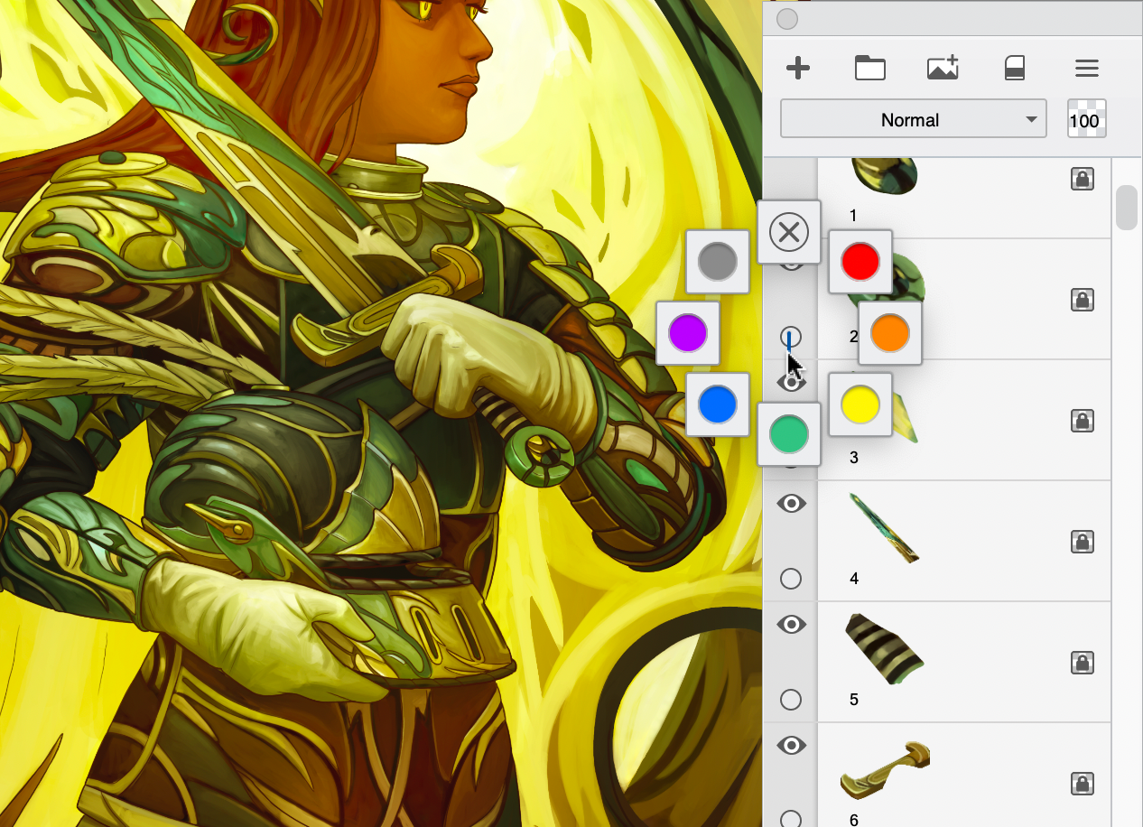 Visually organize layers in Sketchbook Pro