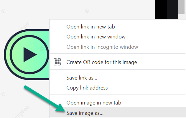 Menu with option to "save image as"