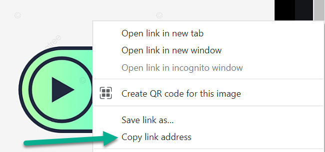 Select "copy link address" in menu