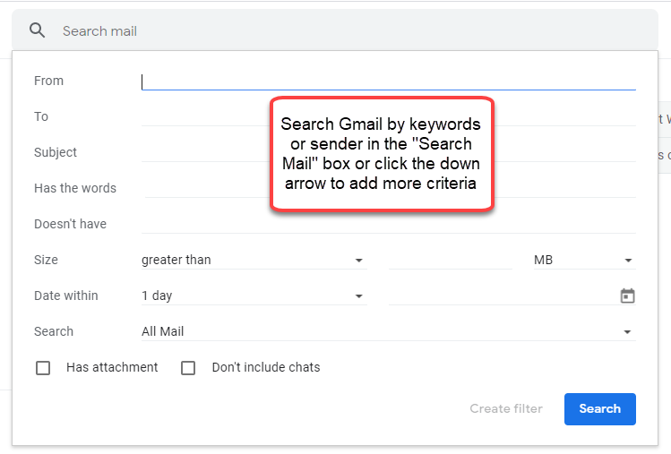 Search gmail