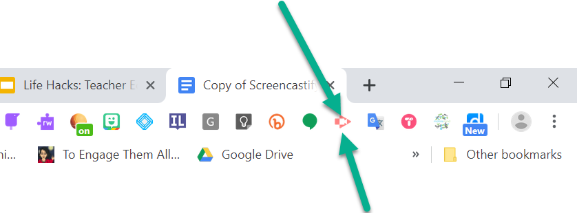 Screencastify com ícone do Chrome