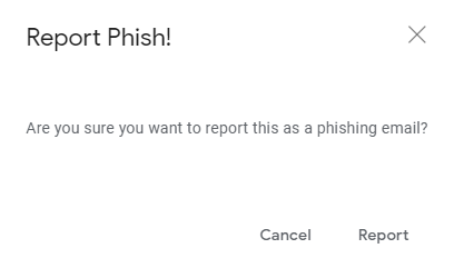 Report phishing button