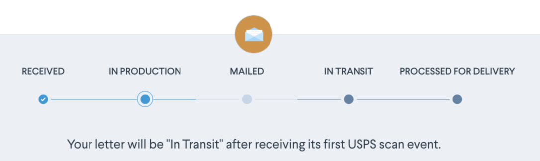 "Mailed" tracking event will be greyed out for non-Enterprise edition customers in your dashboard. 
